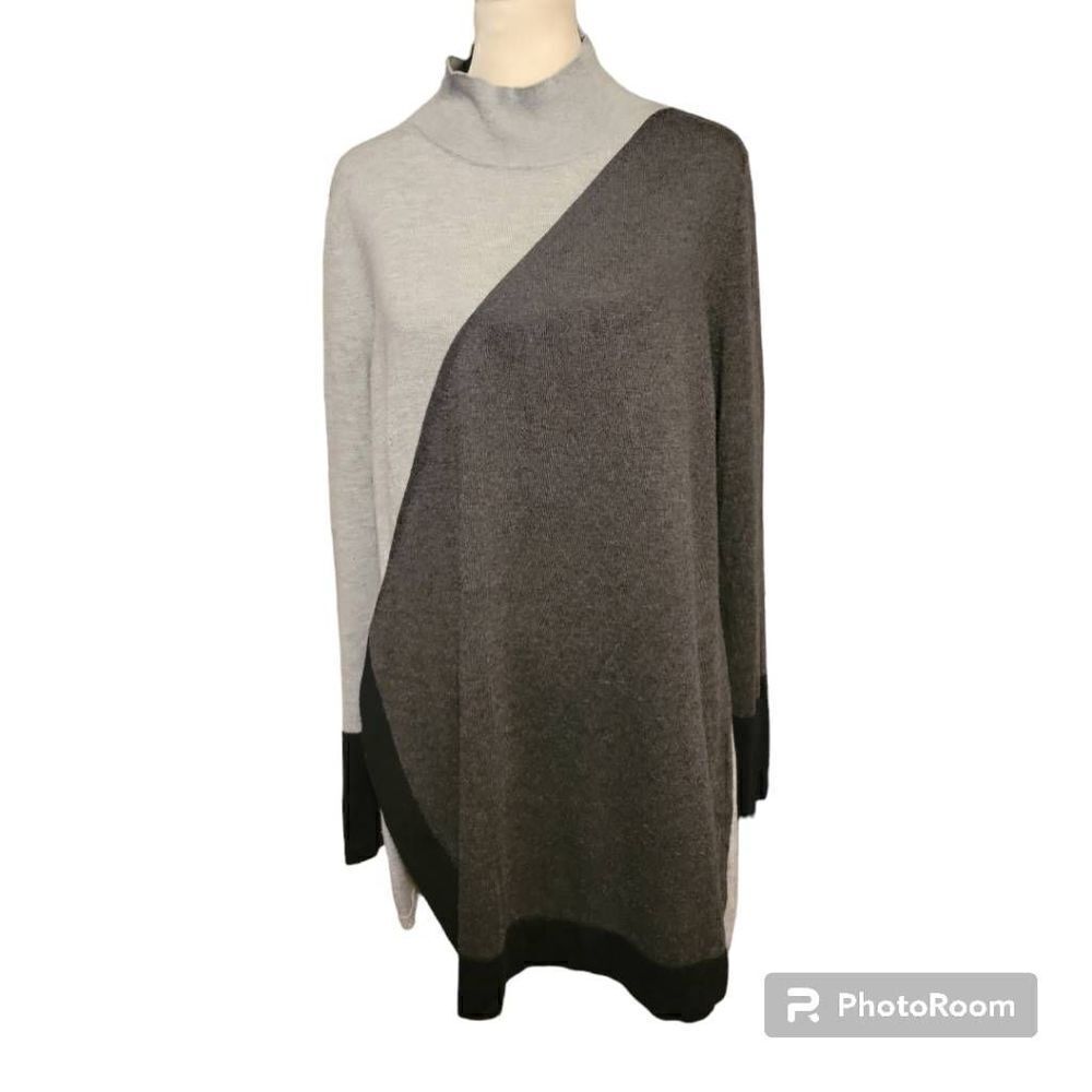 Vince Camuto Colorblock Mock Neck Sweater Women's Size Large